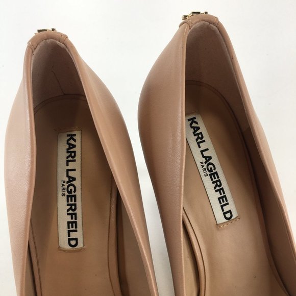 Karl Lagerfeld Royale Tan Leather Pumps Heels Size 8.5M - Picture 7 of 14